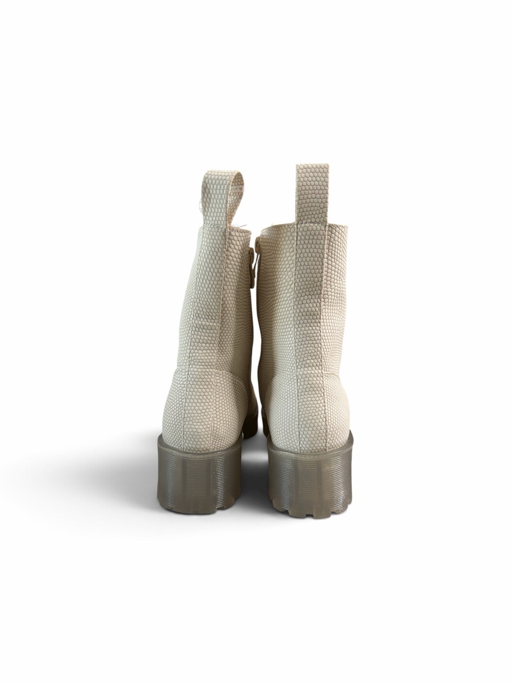 Dirty Laundry Cream Lace-Up Chunky Combat Boots - Picture 3 of 5
